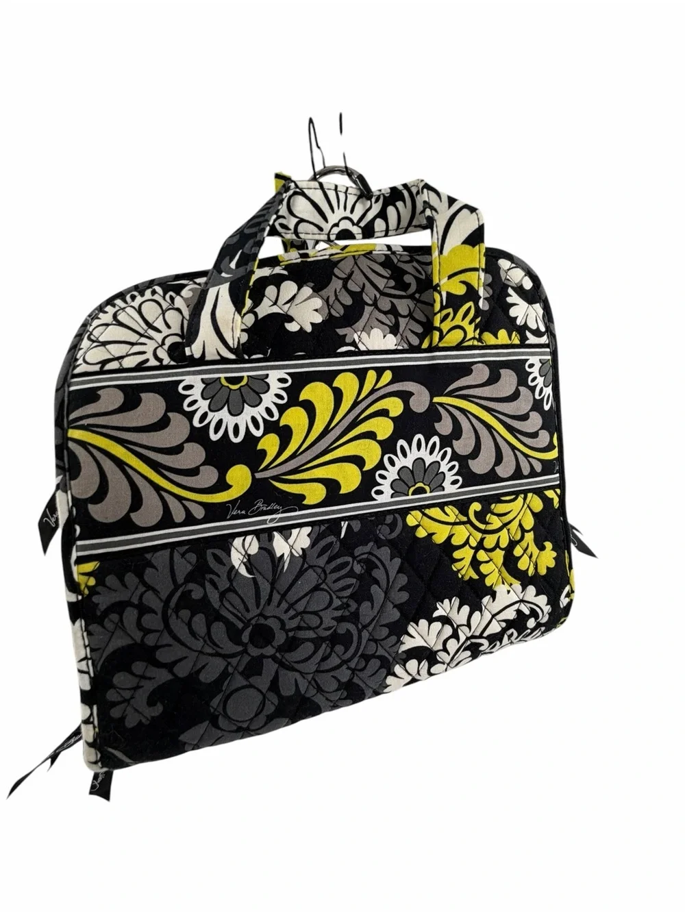 Vera Bradley Baroque‎ Jewelry Makeup Travel Hanging Organizer Black White Green